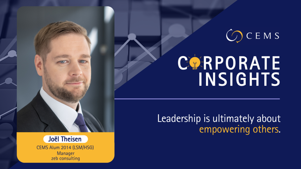 CEMS Corporate Insights with a picture of Joel Theisen