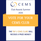 This is a blue banner indicating the CEMS Club Awards dates and inviting students to vote.